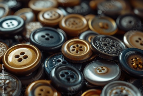 A close up view of a bunch of buttons. This versatile image can be used for various projects