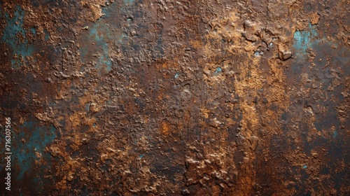 A photograph of a rusted metal surface with peeling blue paint. This image can be used to depict decay, urban decay, texture, or abstract concepts