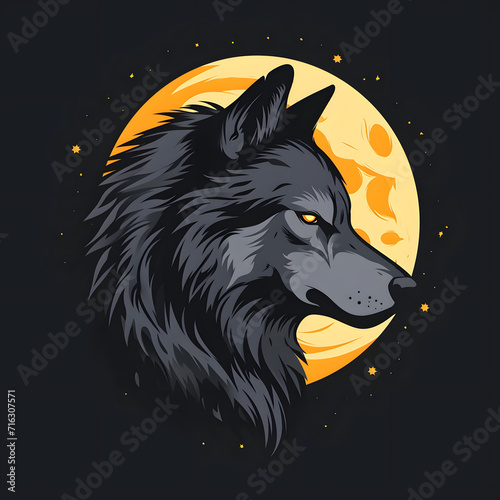 wolf logo illustration, Generative AI