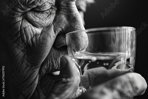 A close up of a person holding a glass of water. Suitable for hydration and health-related concepts