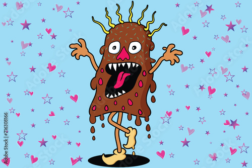 Funny Ice Cream Monster vector