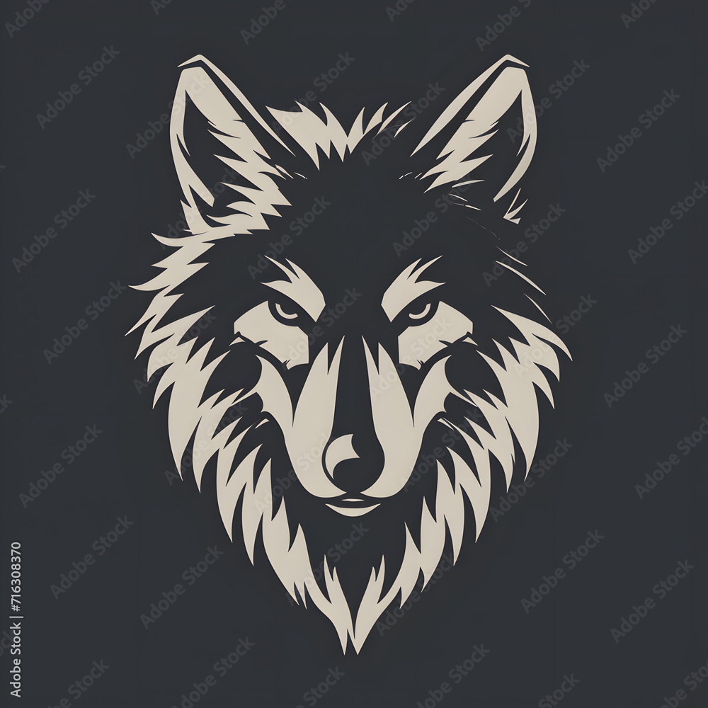 wolf logo illustration, Generative AI wolf logo illustration, Generative AI
