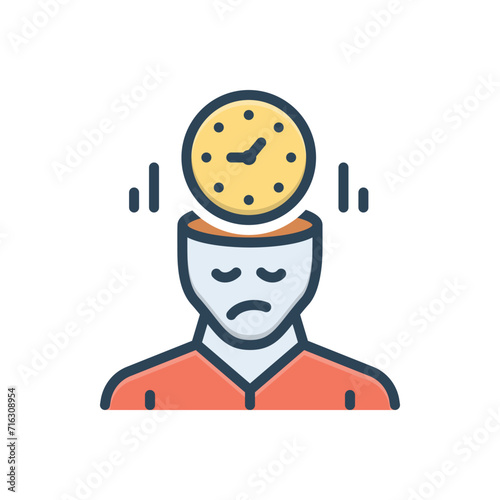 Color illustration icon for patience