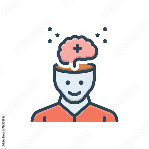 Color illustration icon for positive mindset