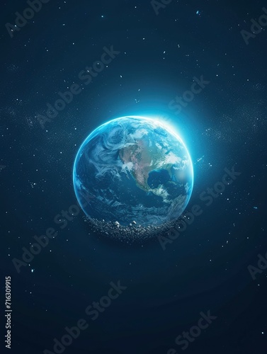 earth hour poster design, realistis , HD, copy Space - generative ai