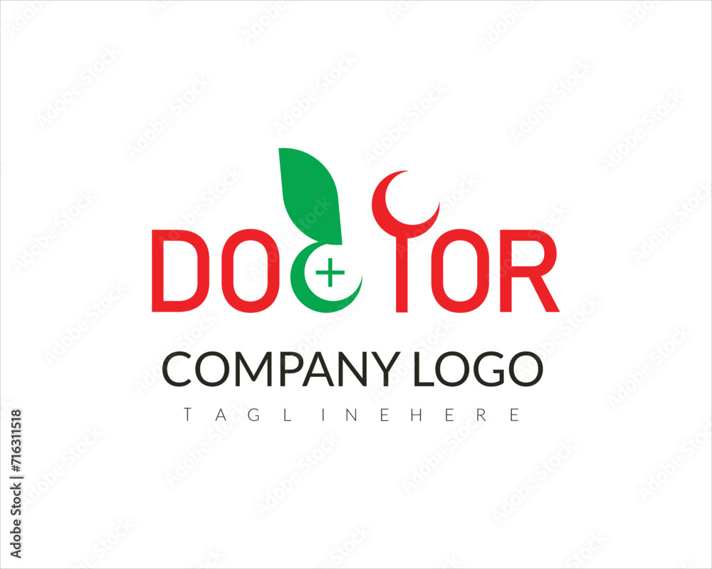 World, international or national happy Doctor's Day flat vector logo design.