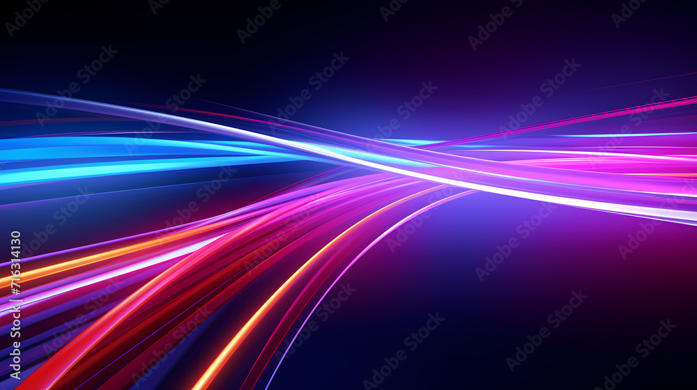 Glowing road speed lines, neon speed abstract background Glowing road speed lines, neon speed abstract background