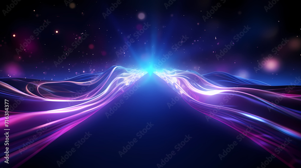 Glowing road speed lines, neon speed abstract background Glowing road speed lines, neon speed abstract background