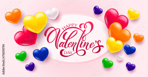 Happy Valentine's Day. LGBT pride flag. Design for banners. Vector illustration.