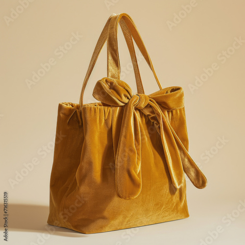 Honey Gold Velour Hairstyling Tote with Tie-Up Closure