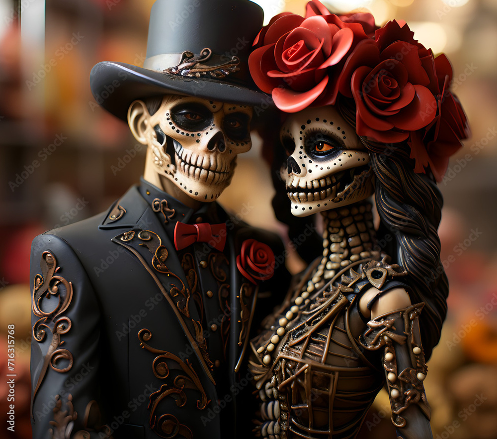 Halloween Skeleton Couple Tumbler Wrap   