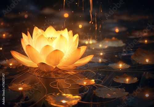 The lotus flower is golden in color, very beautiful, with just the right amount of light, making this lotus even better from a viewing point of view,wallpaper