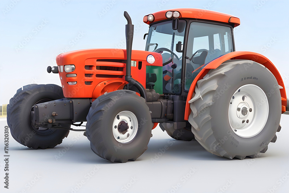 3d tractor on an isolated white background 3d tractor on an isolated white background
