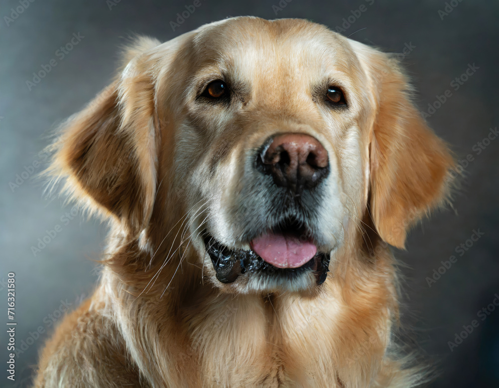 Close-Up Portrait of a Beautiful Golden Retriever with Blurred Background Close-Up Portrait of a Beautiful Golden Retriever with Blurred Background