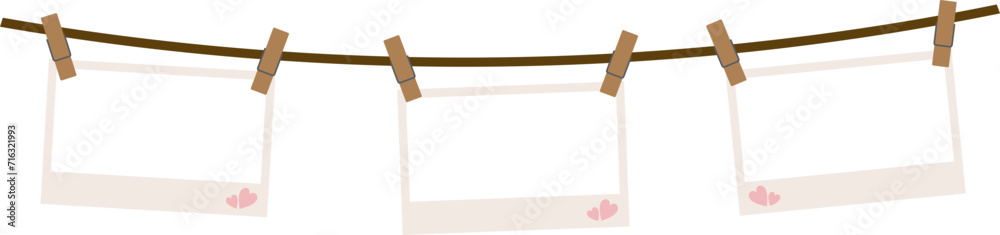 Hanging Polaroid Photo Frame On String