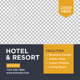 Hotel Social Media Marketing Banner Design Template