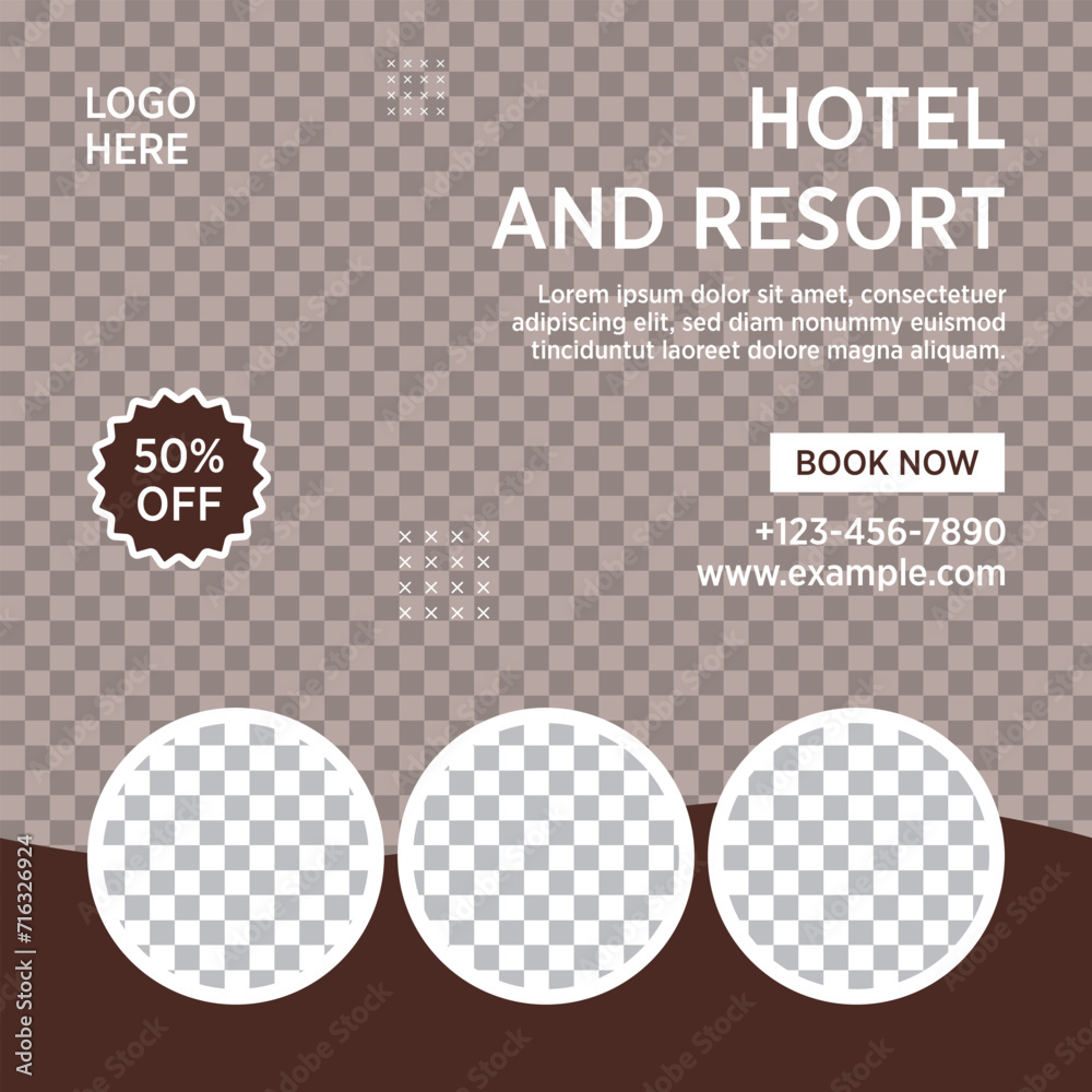 Hotel Social Media Marketing Banner Design Template Hotel Social Media Marketing Banner Design Template