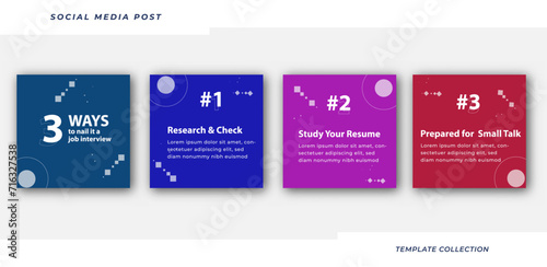 Tips social media tutorial, tips, post banner layout template background design element