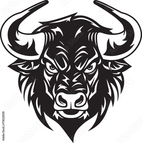 Fényképezés Angry aurochs symbol vector illustration