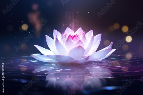 The lotus flowers are purple, very beautiful, with just the right amount of light © candra