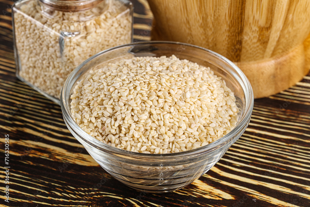 Sesame seeds heap in the bowl Sesame seeds heap in the bowl