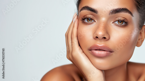 image highlighting the smooth and radiant skin on a beauty model's arms