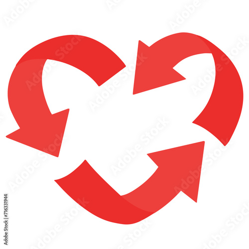 Love recycle vector simple design illustration