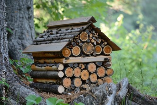 Wooden garden insect home in garden © kardaska