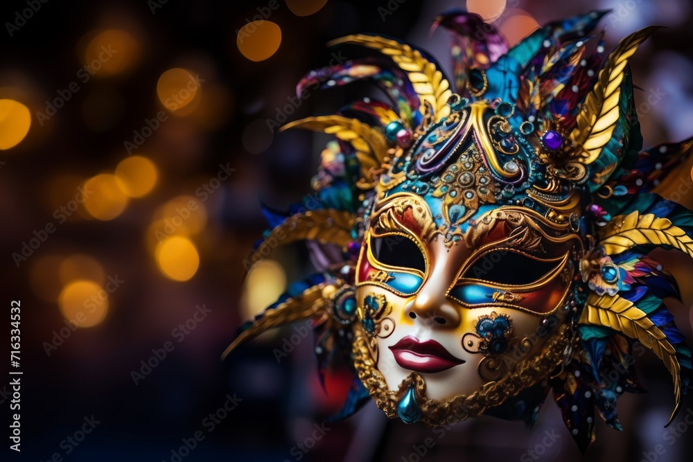 Venetian carnival mask isolated on black