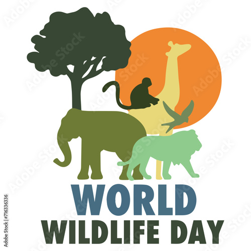 Design world wildlife day illustration