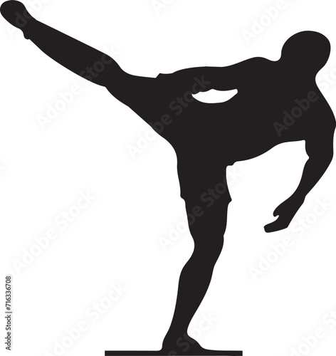 Boxing Silhouettes Black set silhouette of an athlete boxer on a white background