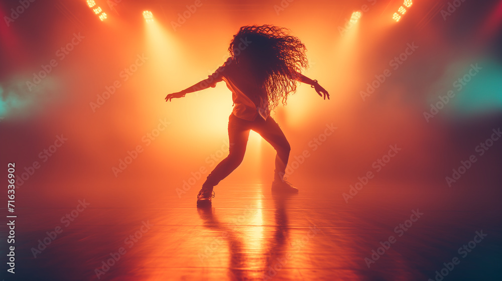 woman dancing hip hop,silhouette photo woman dancing hip hop,silhouette photo