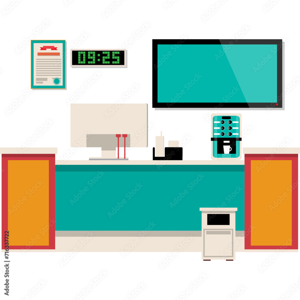 Office workspace icon vector flat room workplace Office workspace icon vector flat room workplace