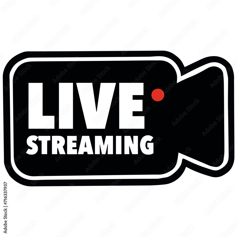 Fototapeta premium Icon badge simple vector live streaming illustration