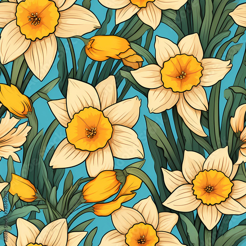 Spring Flowers. Daffodill Flowers background  