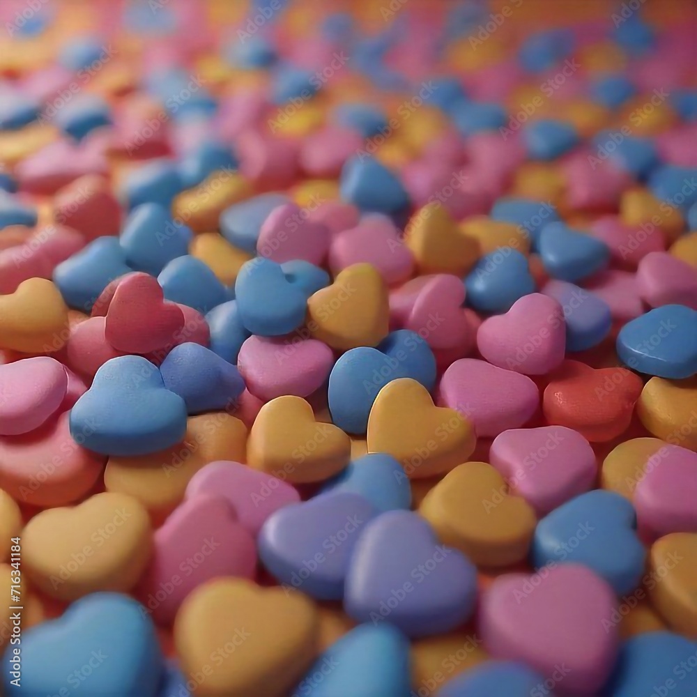 Colorful Rain of candy hearts on a white background Colorful Rain of candy hearts on a white background