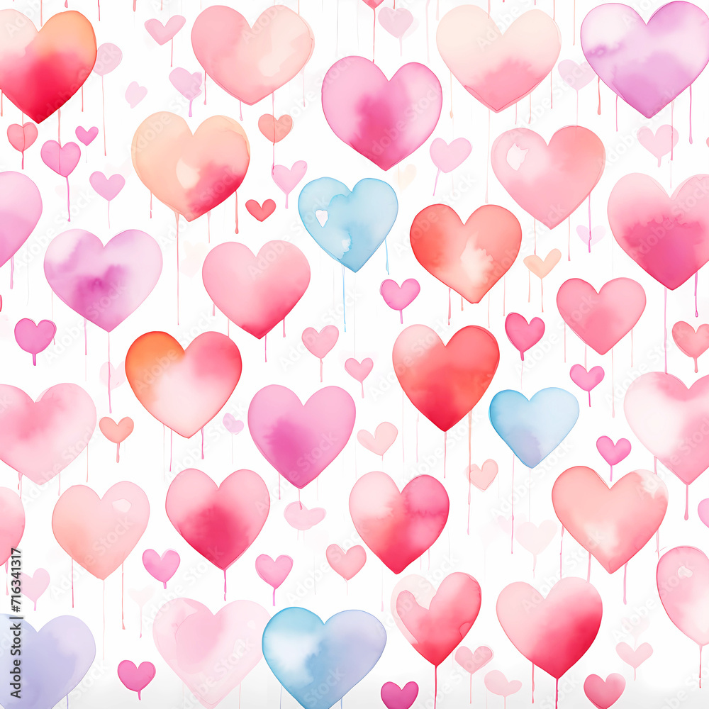 Colorful hearts Valentines background