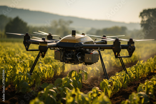 農作業の現場で活躍するドローン「AI生成画像」
