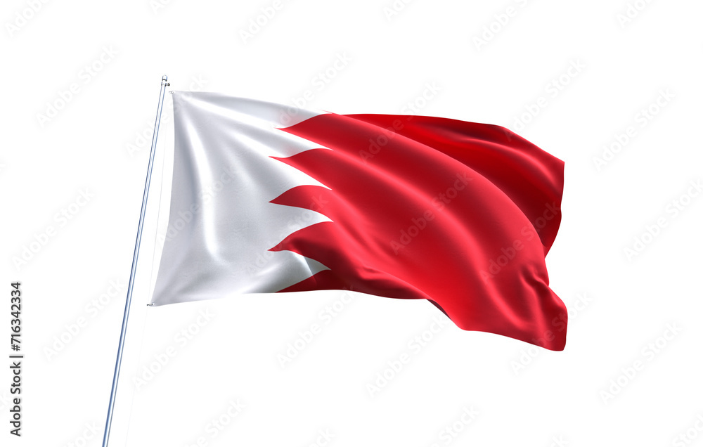 Flag of Bahrain on transparent background, PNG file