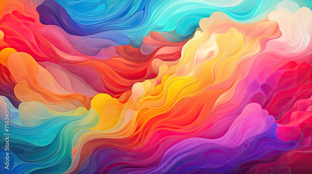 Abstract multicolored backdrop with flowing liquid colors