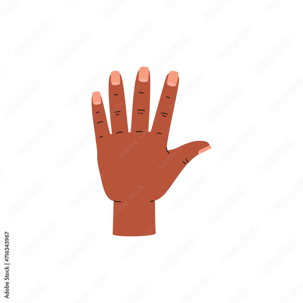 Hand icon, cartoon style vector illustration isolated on white background