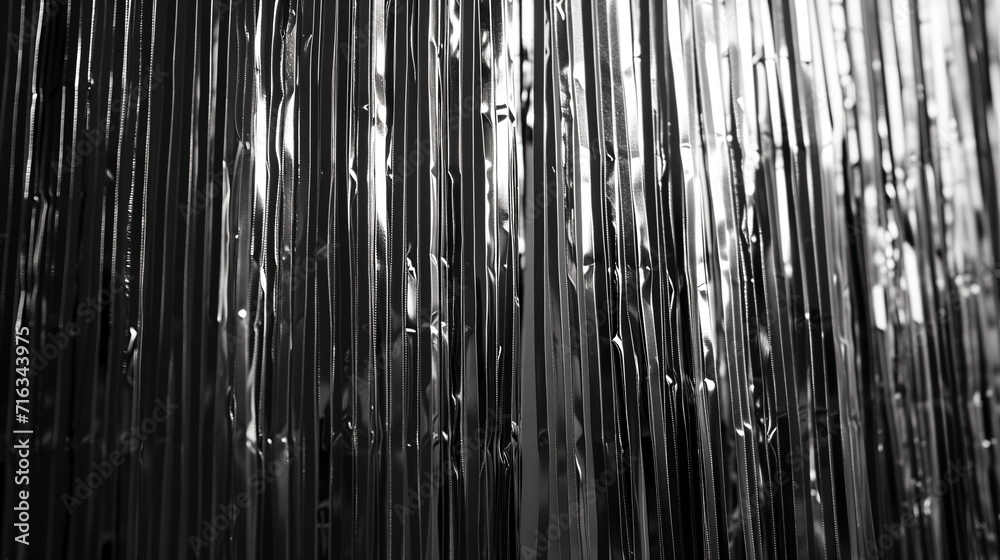 Party, silver metallic fringe curtain background - Generative AI Party, silver metallic fringe curtain background - Generative AI