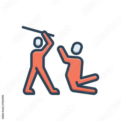 Color illustration icon for assault
