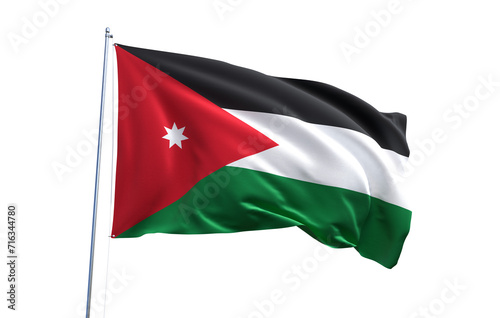 Flag of Jordan on transparent background, PNG file