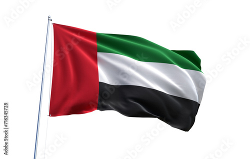 Flag of United Arab Emirates on transparent background, PNG file