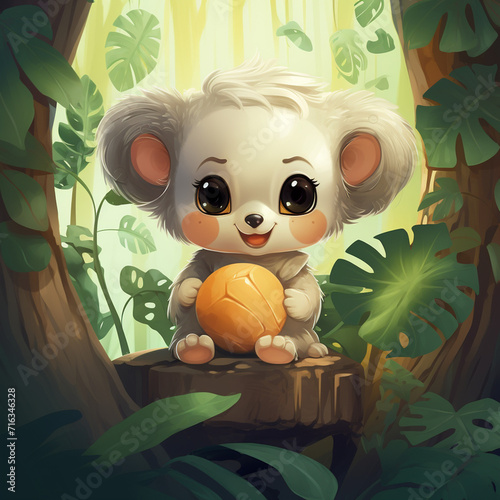 koala girl with a bamboo pacifier created with Generative Ai