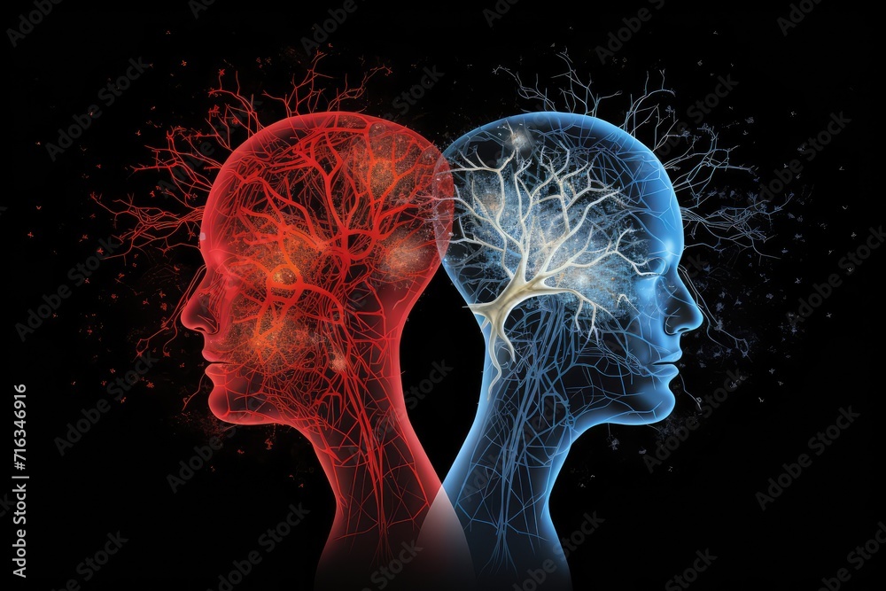 Fractal yellow light brain illustration, educational research ...