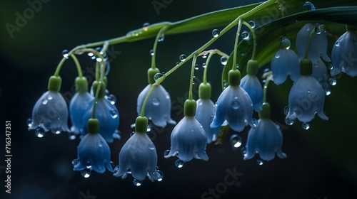 Lily of the valley or weeping lilly pilly with rain drops photo