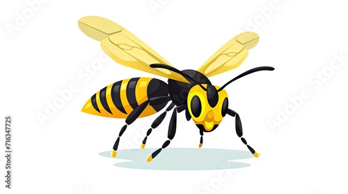 attention-grabbing image featuring a dangerous wasp insect in cartoon style 