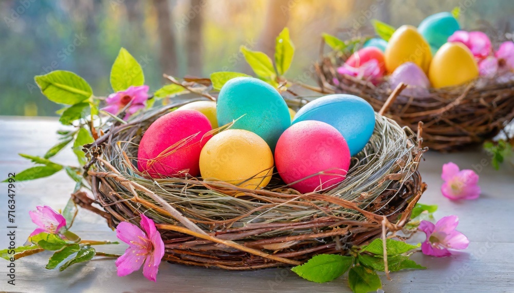 Easter Egg Nest: Delicate nests crafted from twigs and filled with colorful eggs.